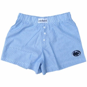 women's striped pj boxer shorts with Penn State Athletic Logo
